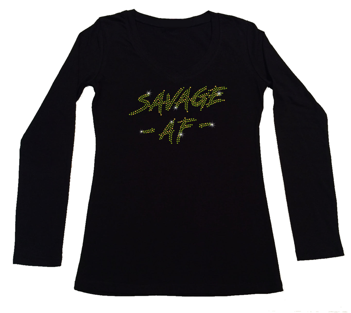 Women's Rhinestone Fitted Savage AF