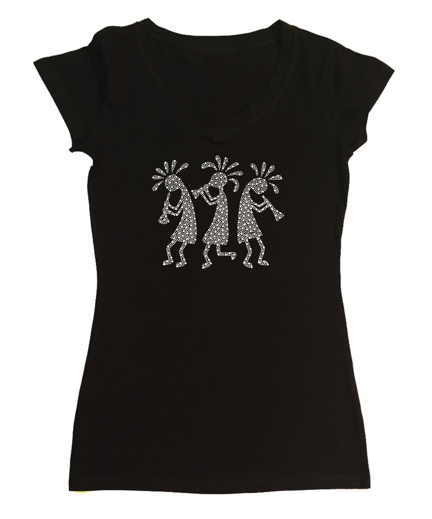 Silver Kokopelli in Rhinestuds