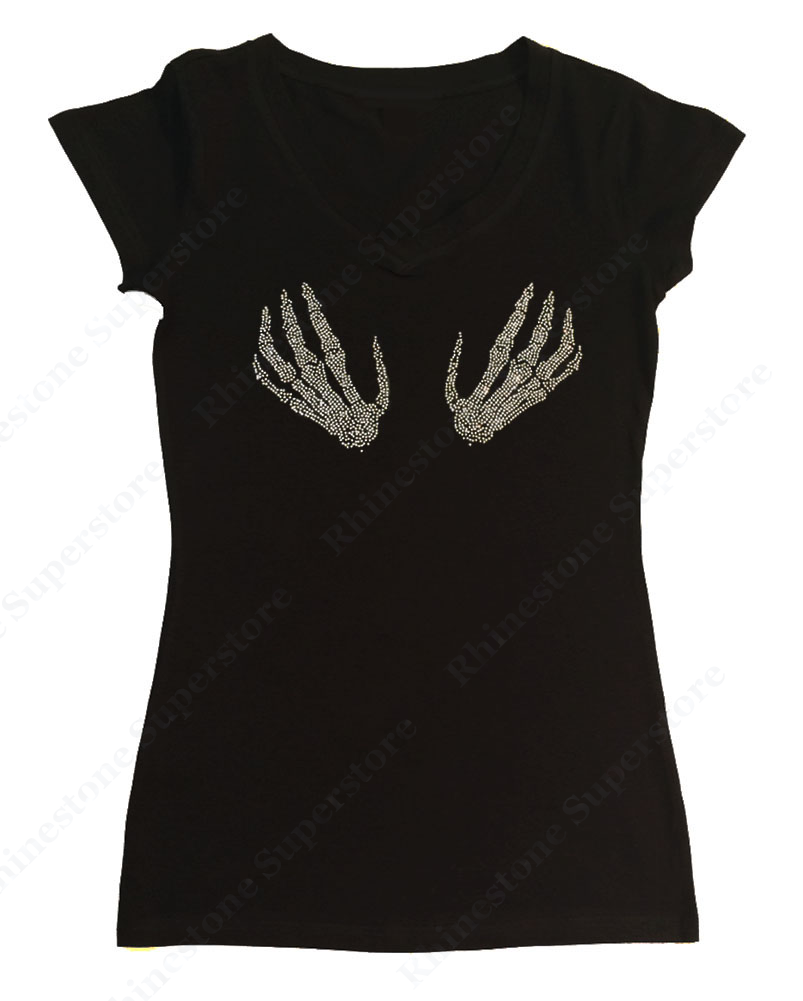 skeleton hands shirt womens