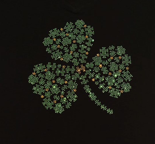 Rhinestone Transfer " St Patrick's Shamrock " DIY, Heat Transfer, Iron-on
