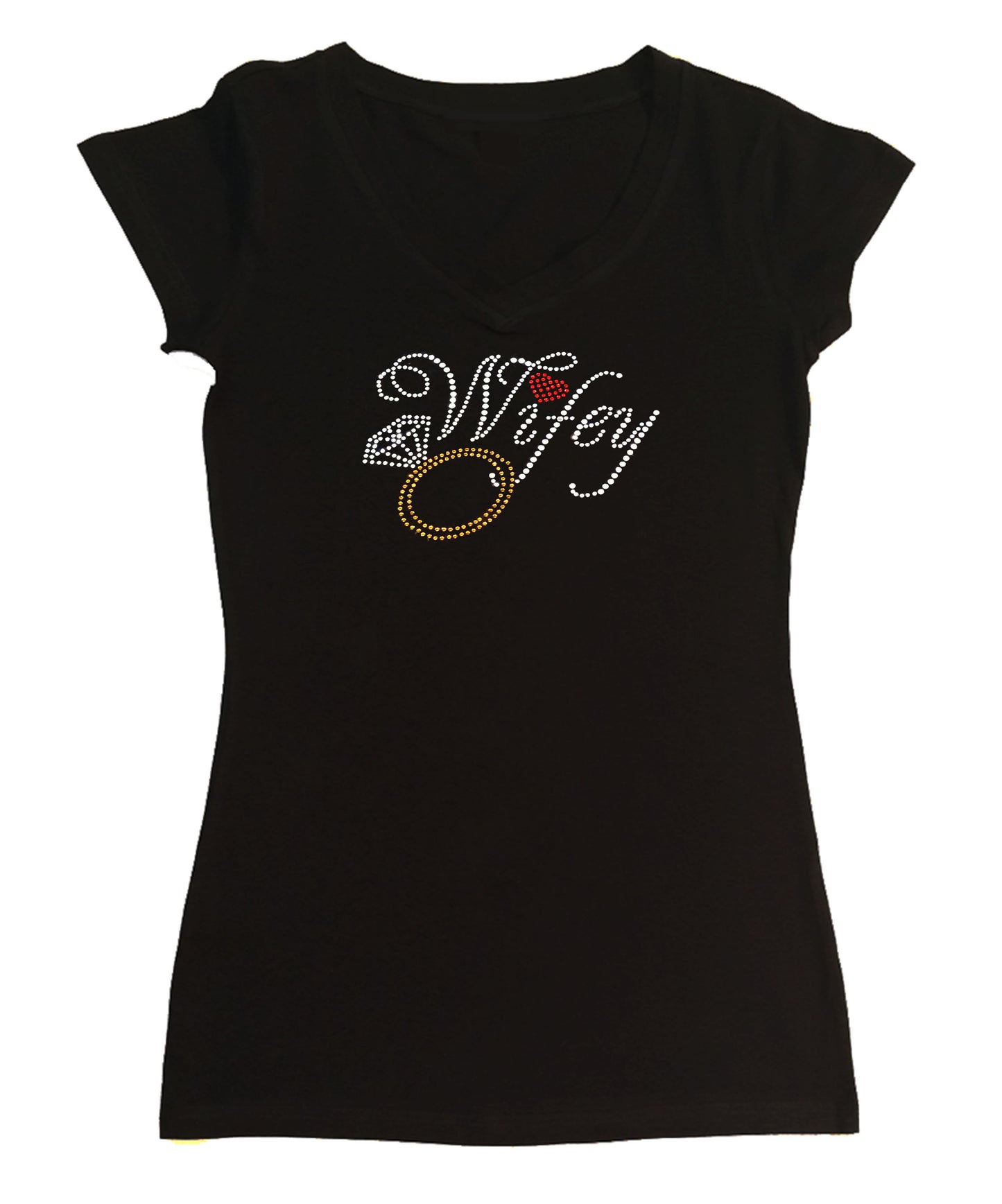 Wifey with Ring in Rhinestones