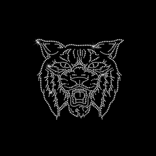 Rhinestone Transfer " Wildcat / Bobcat " Hotfix , Iron On, Bling, Trendy, DIY