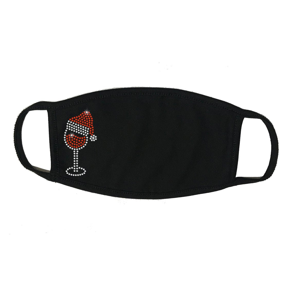 Wine Glass with Santa Hat