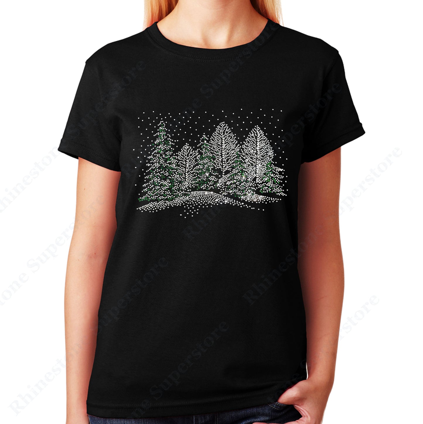 Winter Scene with Snow and Christmas Trees