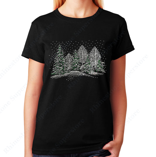Winter Scene with Snow and Christmas Trees