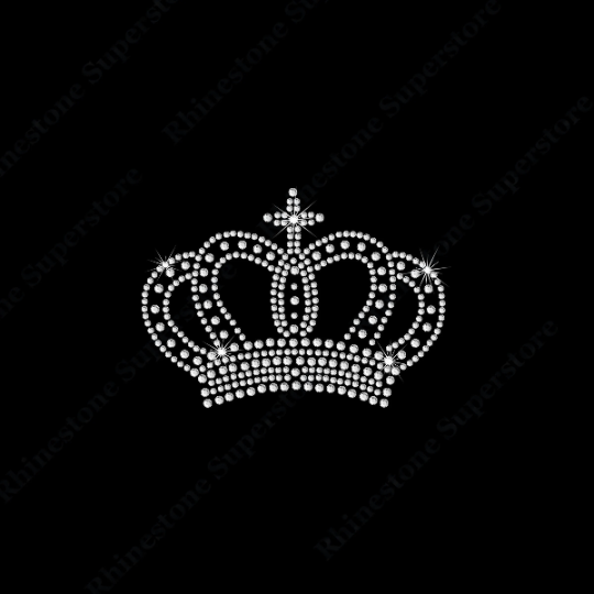Rhinestone Transfer " Crystal Crown " Hotfix , Iron On, Bling, Trendy, DIY