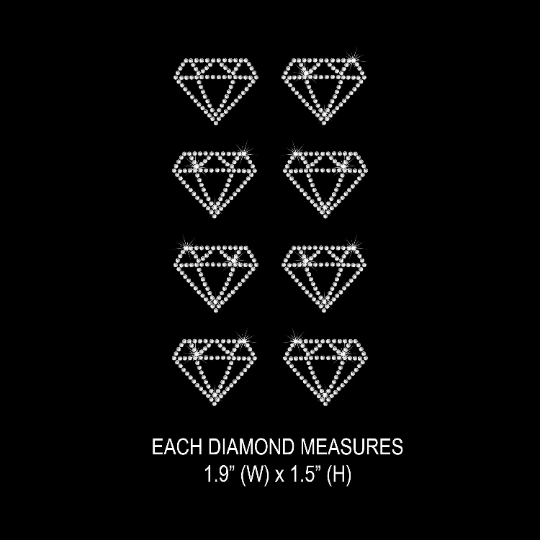 Rhinestone Transfer " Mini Diamonds " 8 Piece Sheet, Hotfix , Iron On, Bling, Trendy, DIY