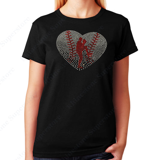 Baseball Heart with Pitcher in unisex shirt