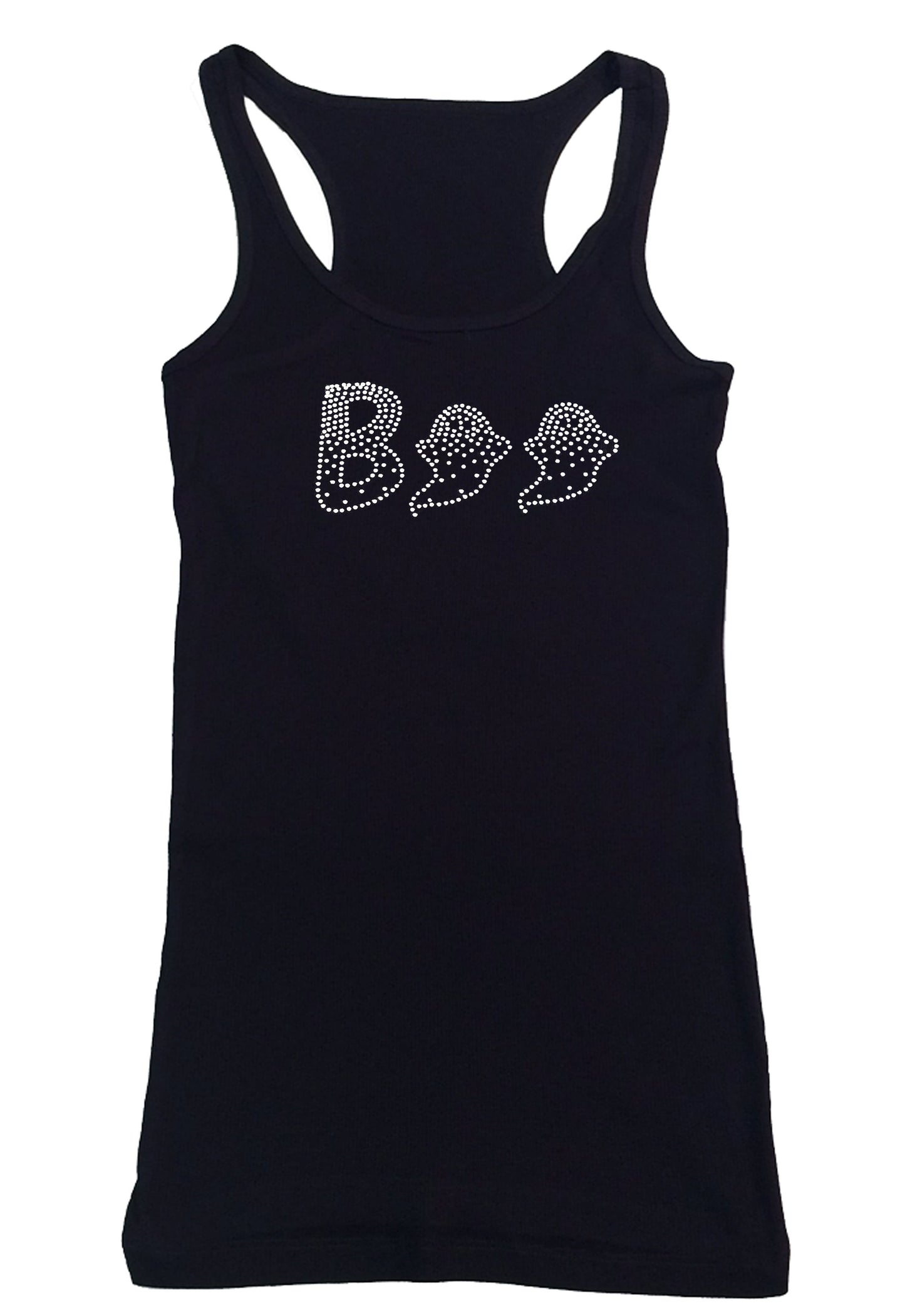 Womens T-shirt with Boo Ghost Halloween in Rhinestones