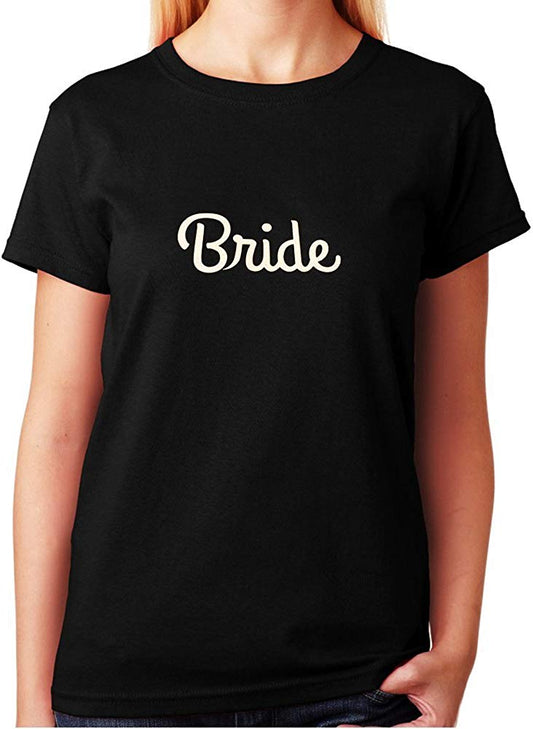 Women's / Unisex T-Shirt with Bride in Glitter Print
