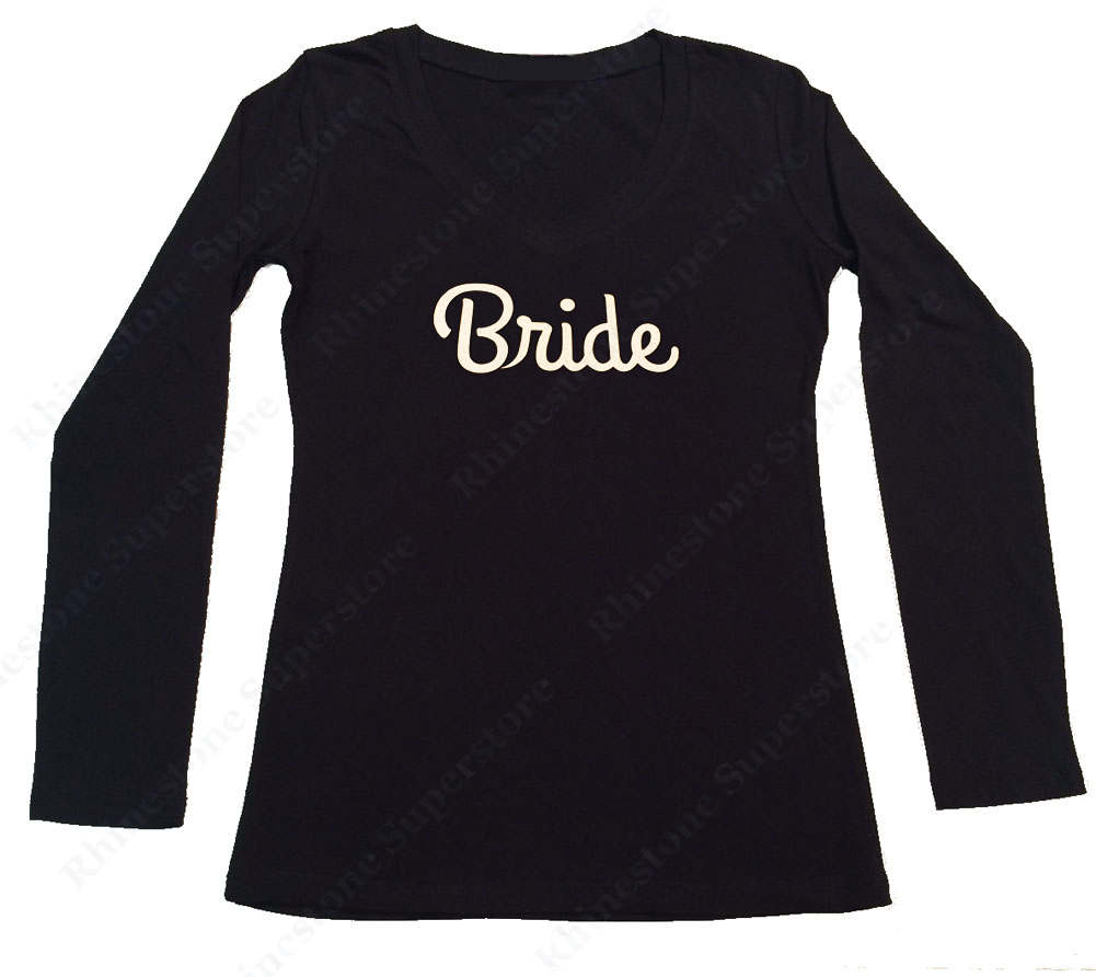 Womens T-shirt with Bride in Glitter Print