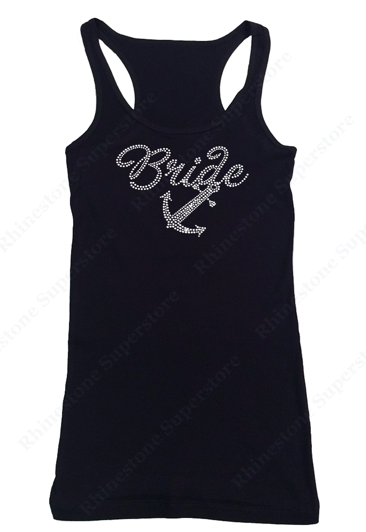 Womens T-shirt with Bride with Anchor in Rhinestones