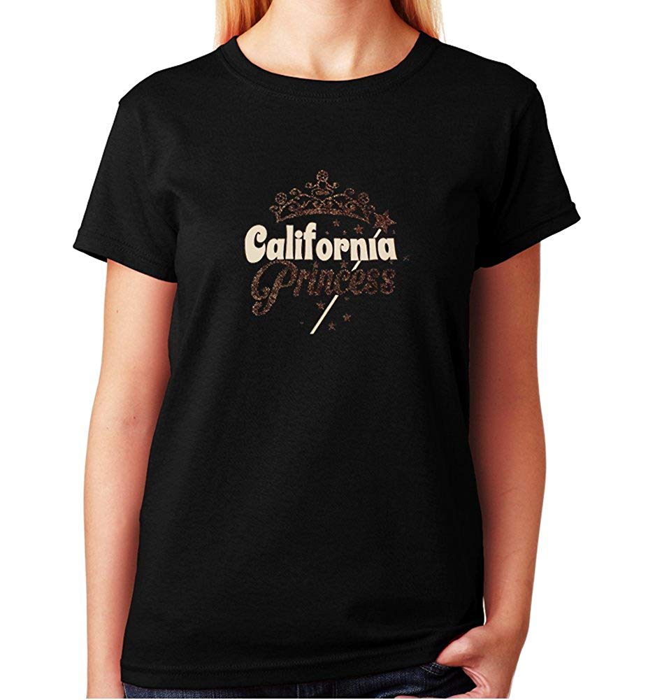 Women's / Unisex T-Shirt with California Princess in Glitter