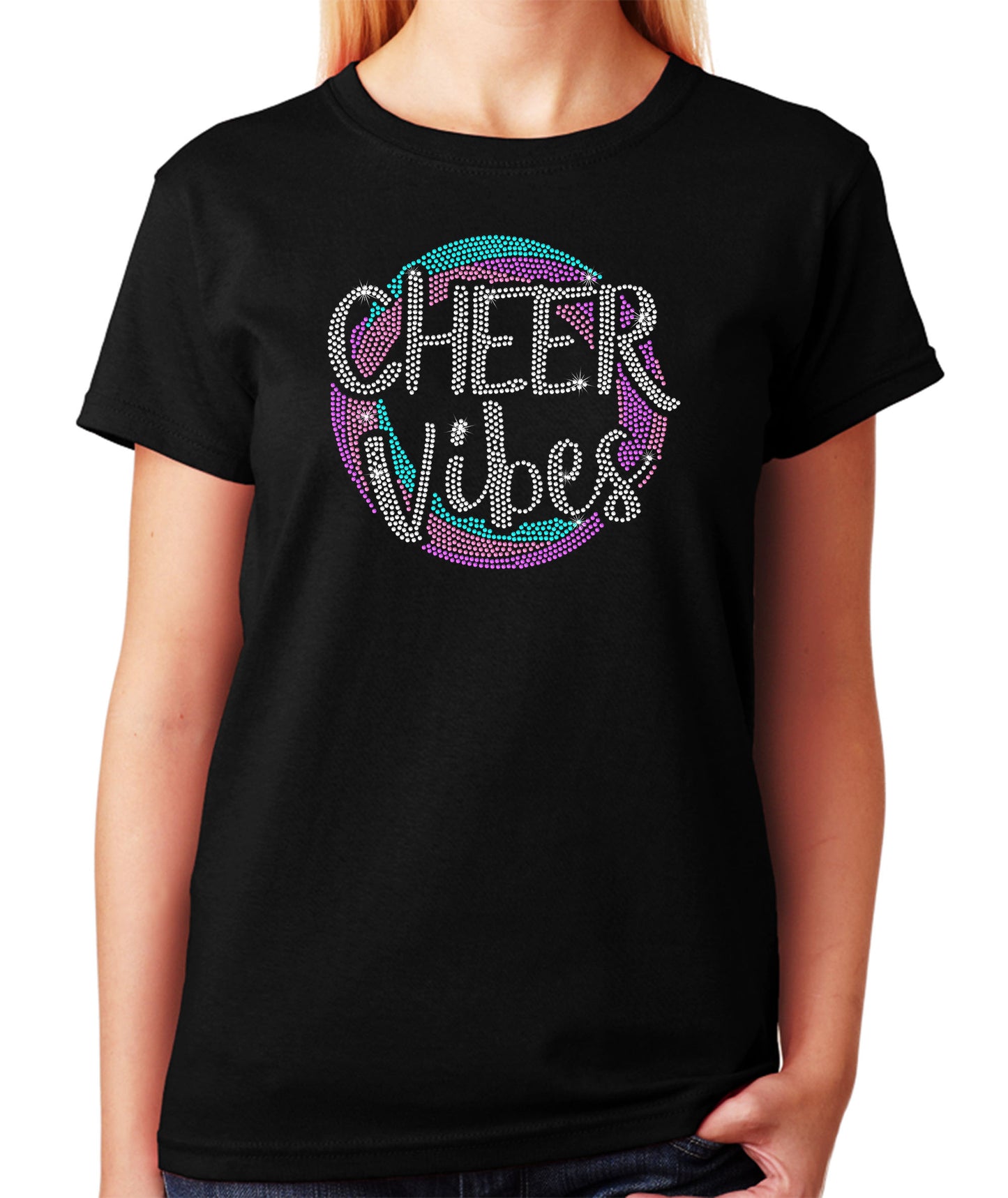 Colorful Cheer Vibes - Cheer Shirt, Cheer Bling