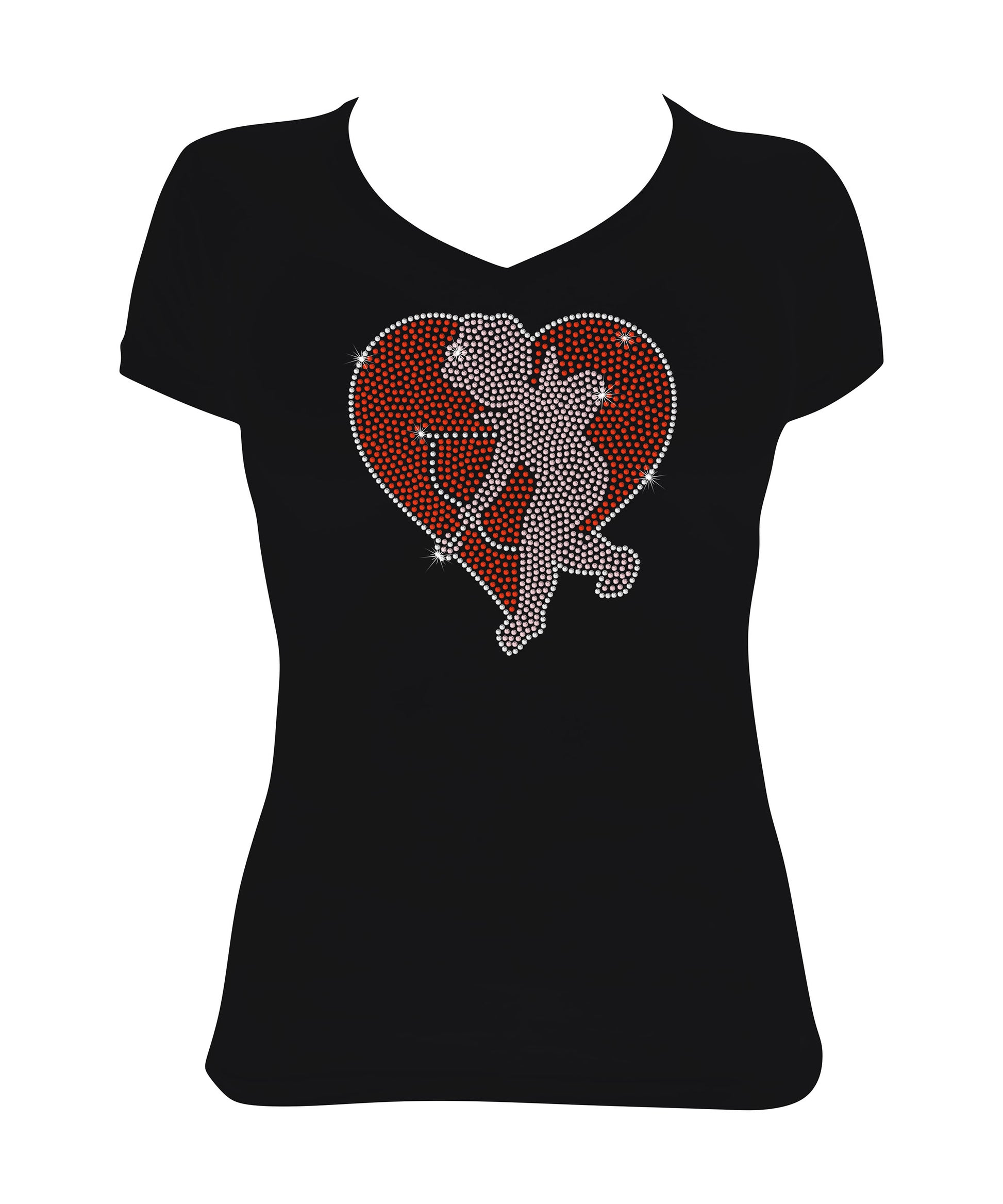 Red Heart with Cupid and His Bow and Arrow - Valentines Shirt