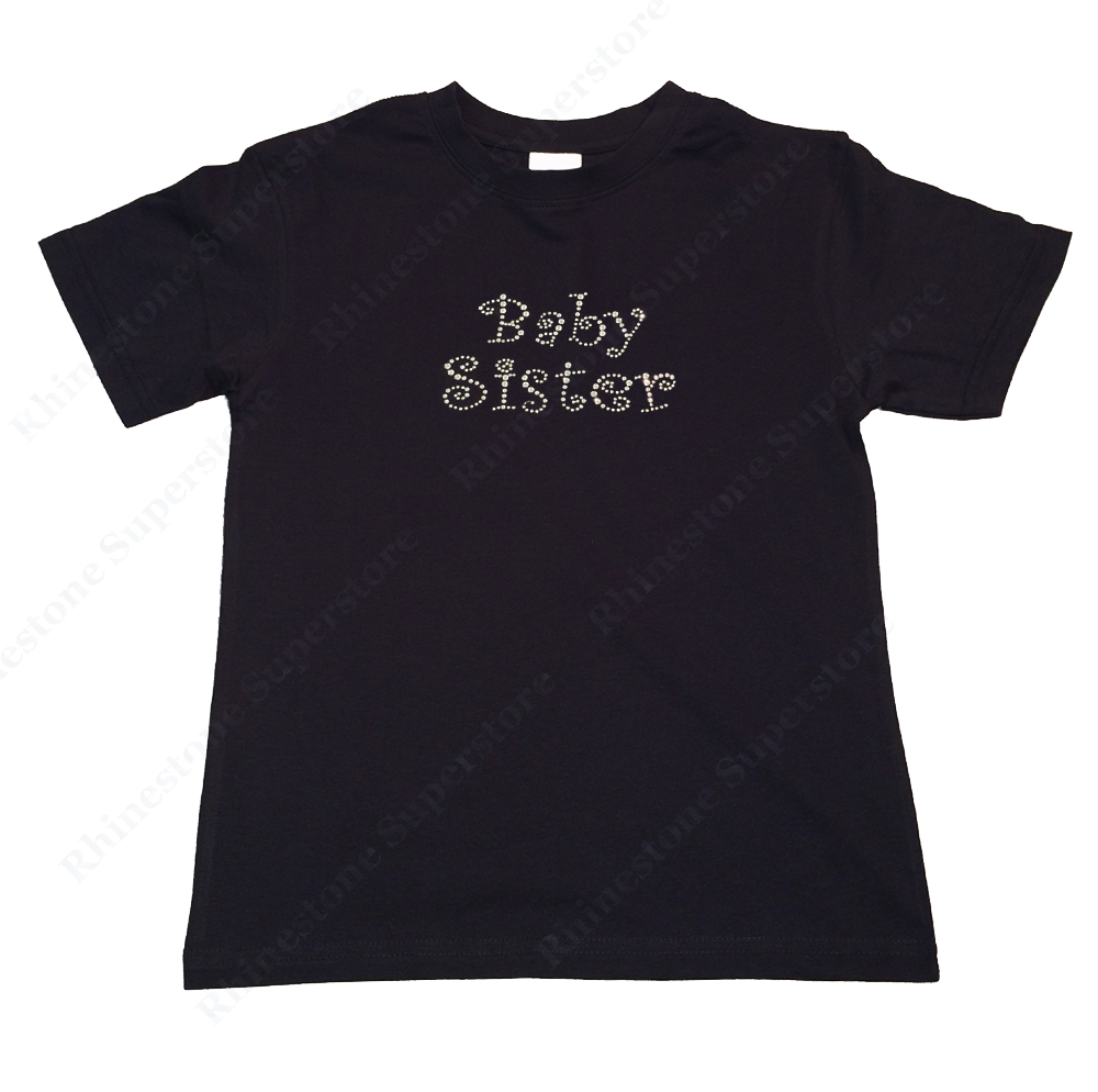 Girls Rhinestone T-Shirt " Curlz Baby Sister " Kids Size 3 to 14 Available