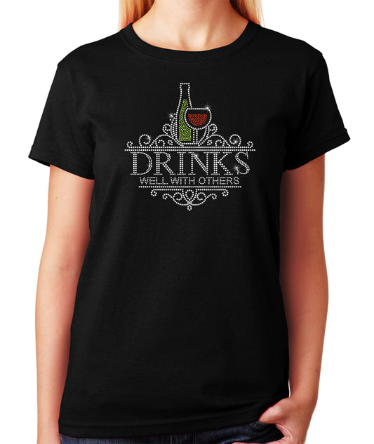 Drinks Well with Others - Wine Glass and Wine Bottle