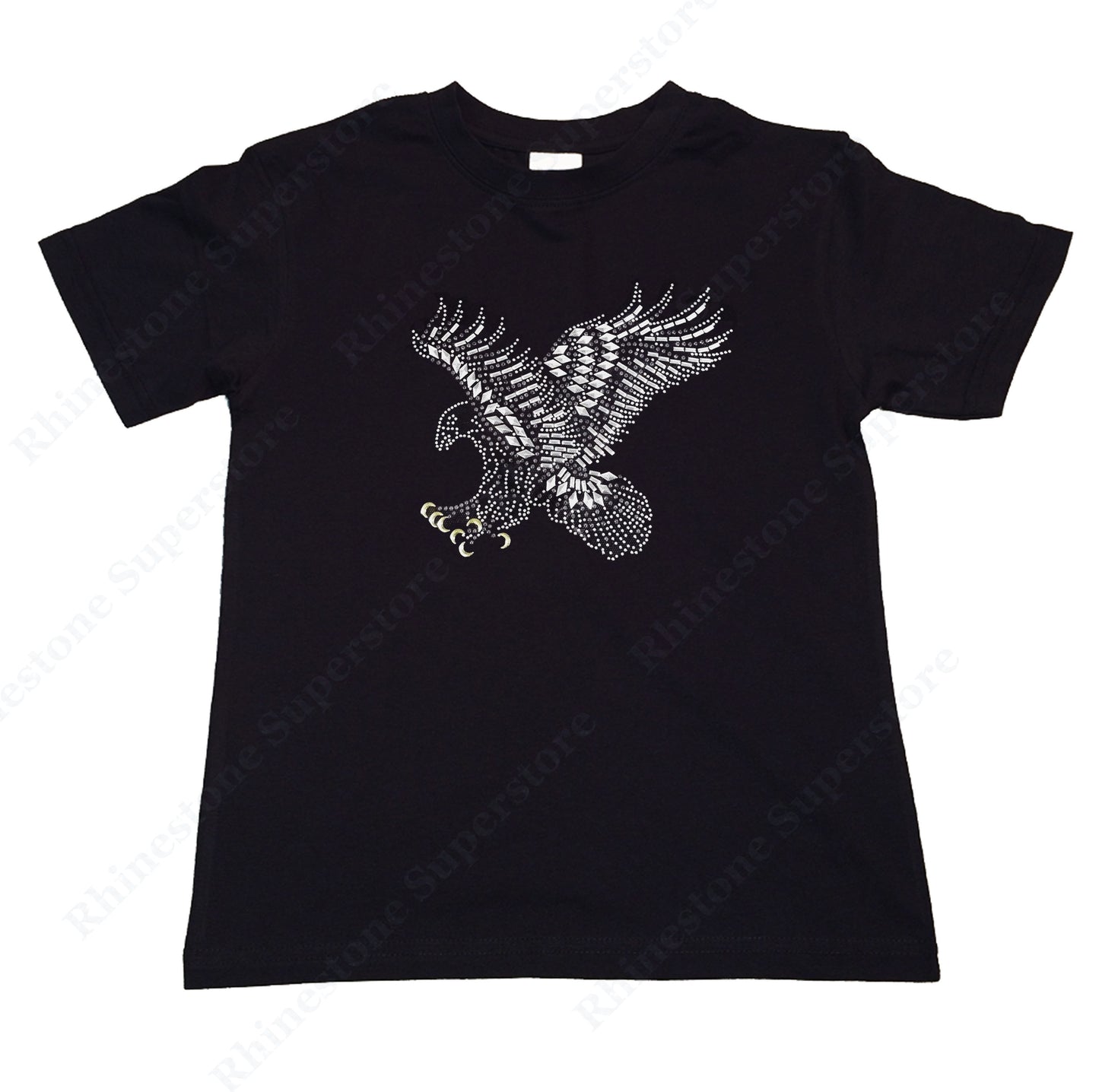 Girls Rhinestone T-Shirt " Eagle Landing " Kids Size 3 to 14 Available