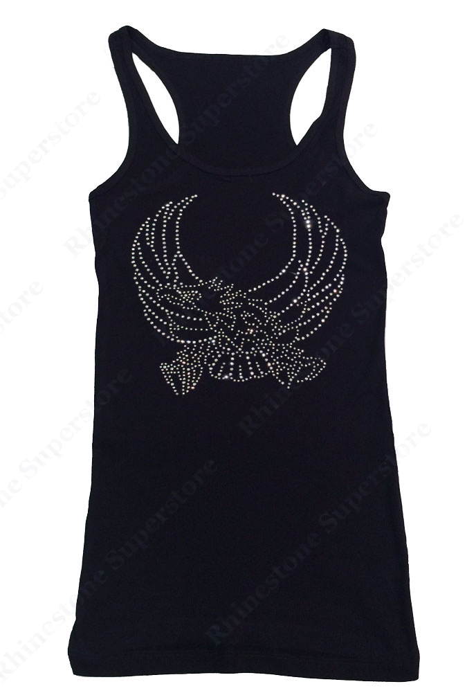 Womens T-shirt with Crystal Eagle in Rhinestones
