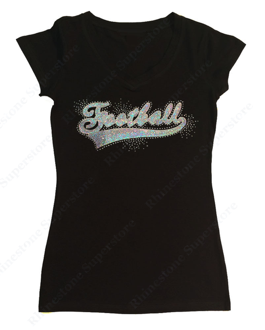 Womens T-shirt with Football in AB Sequence