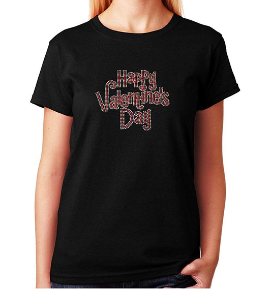 Women's / Unisex T-Shirt with Happy Valentine's Day in Sequence