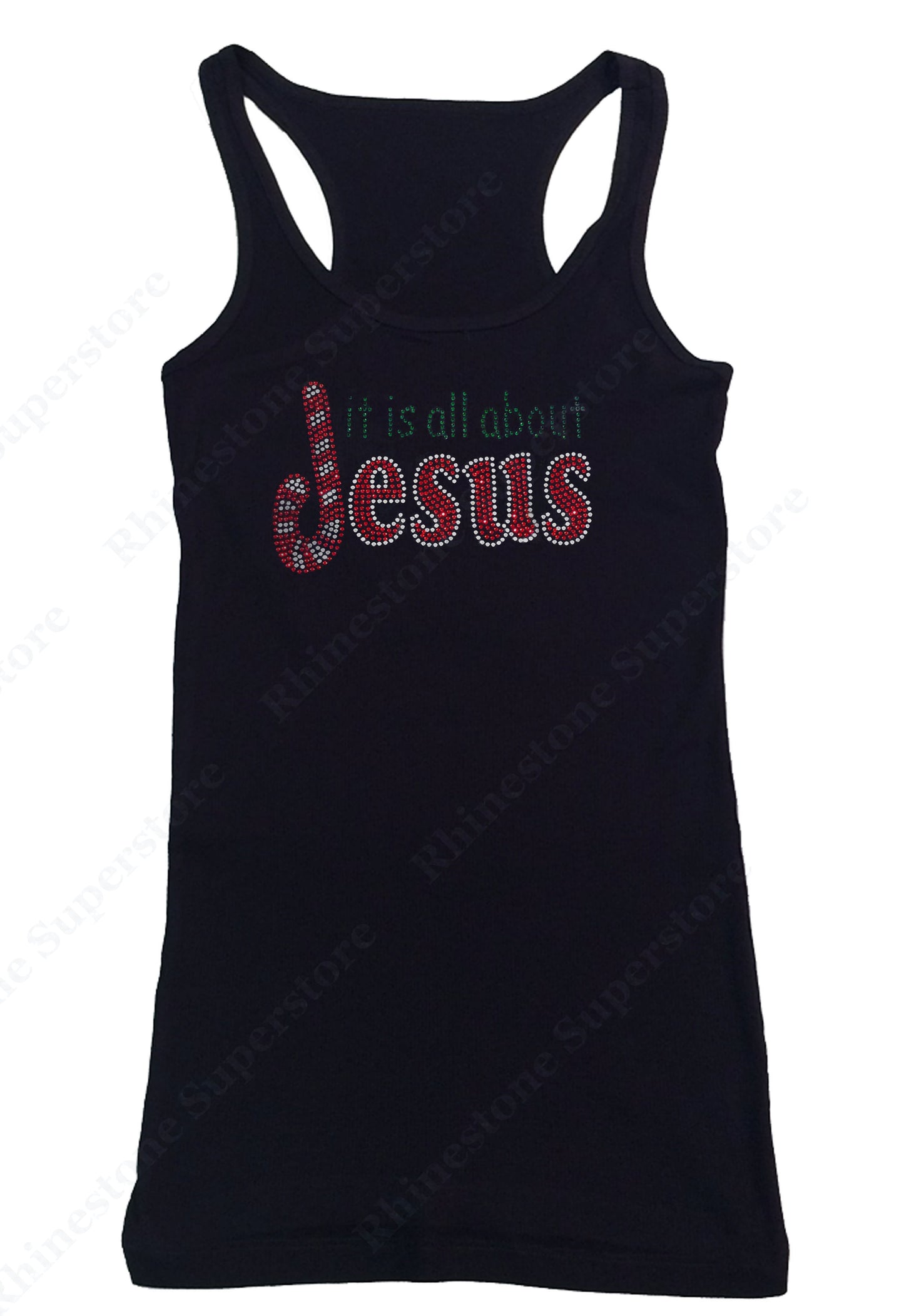 It is all about Jesus Christmas Candy Cane tank top