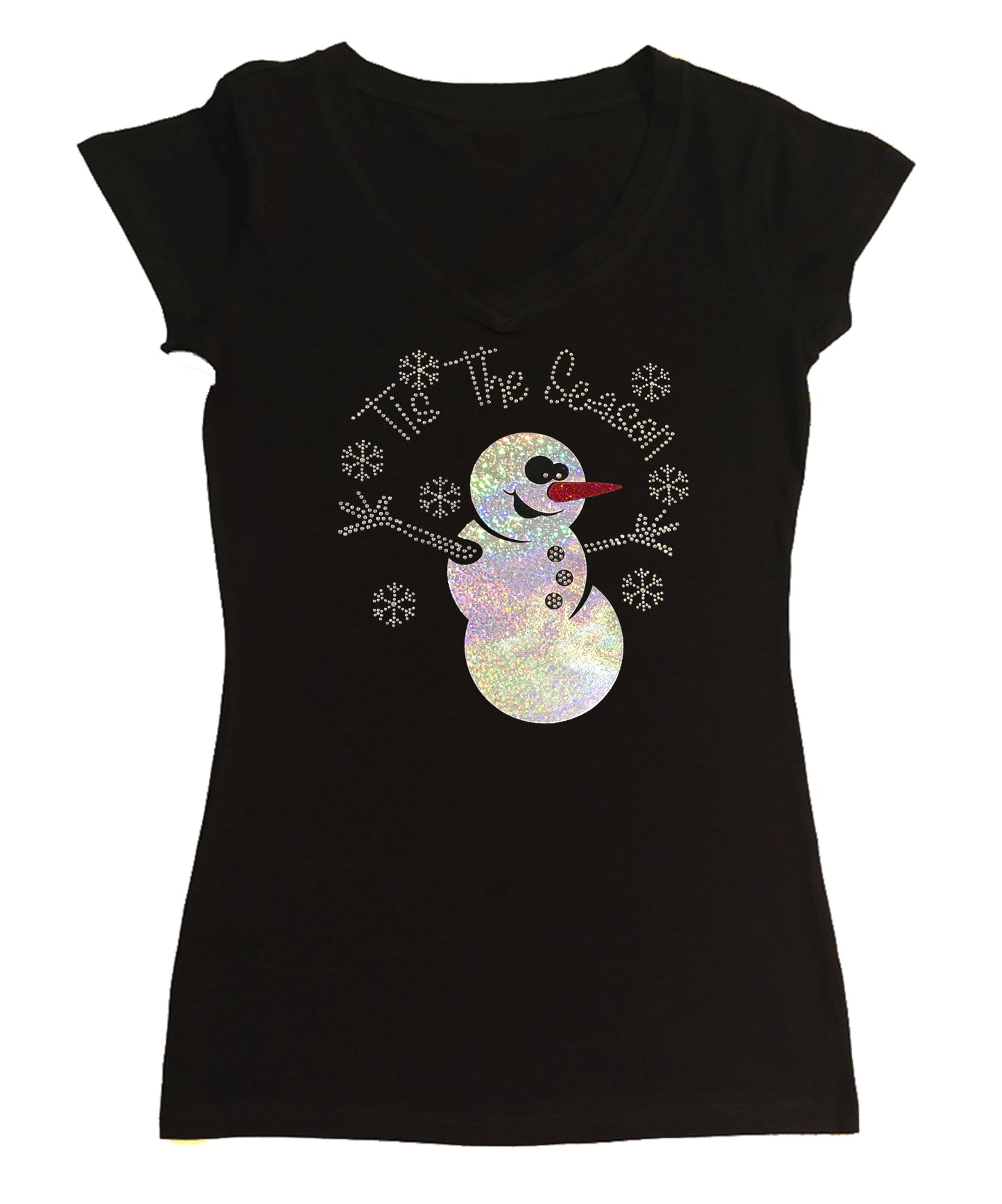 Womens T-shirt with It's the Season Snowman