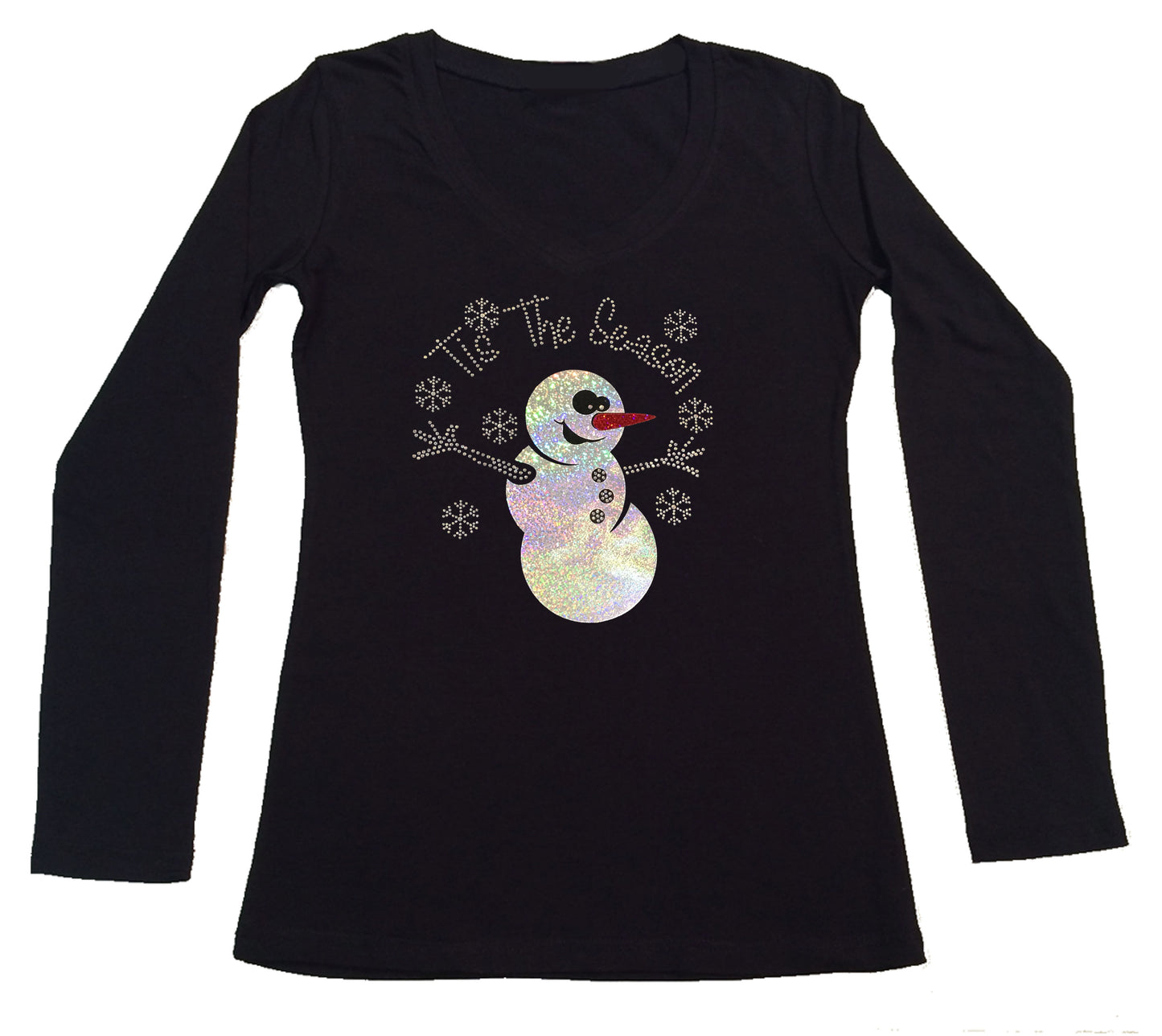 Womens T-shirt with It's the Season Snowman