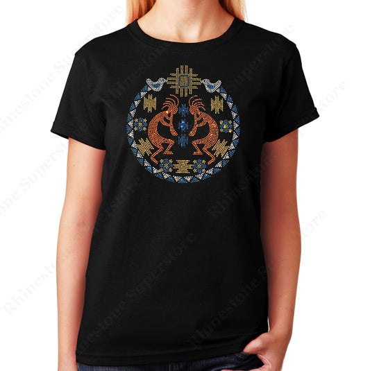 Kokopelli Southwestern Design unisex rhinestones