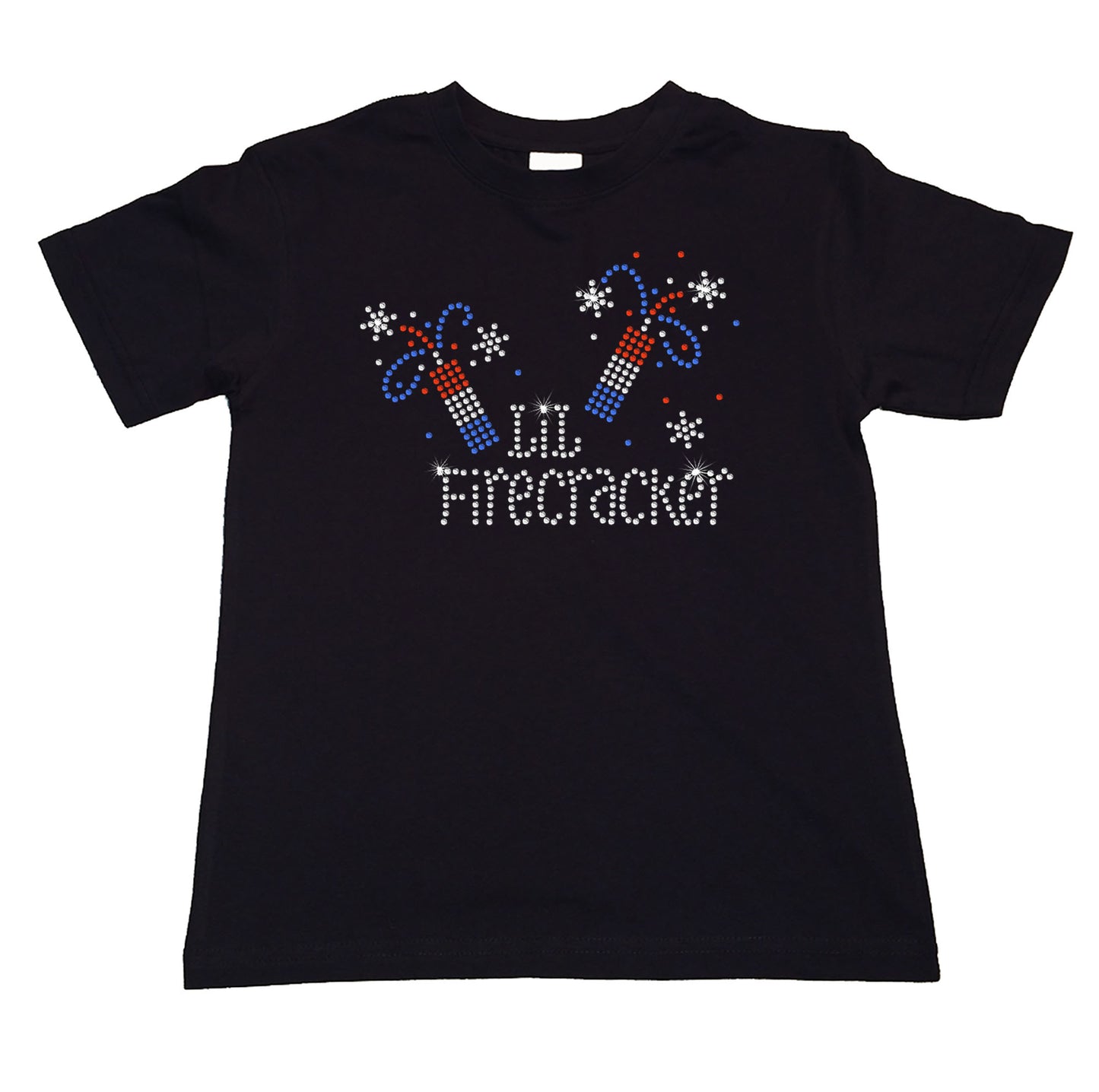 Girls Rhinestone T-Shirt " Lil Firecracker Girls Crew " Kids Size 3 to 14 Available