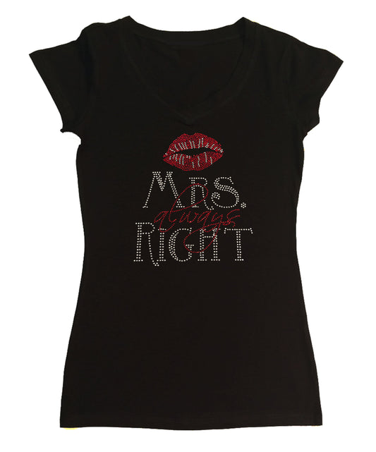 Mrs Always Right with Lips in Rhinestones
