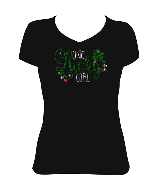 One Lucky Girl with Clover - St. Patrick's Day Shirt