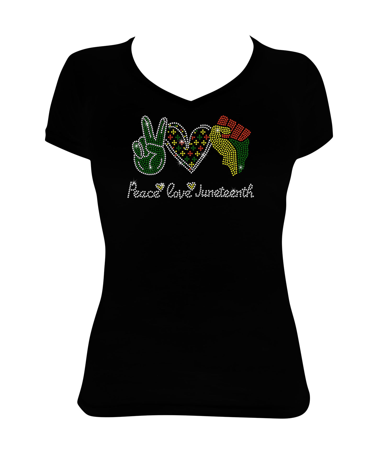 Peace Love Juneteenth - Peace Sign, Heart, Fist, Juneteenth Shirt