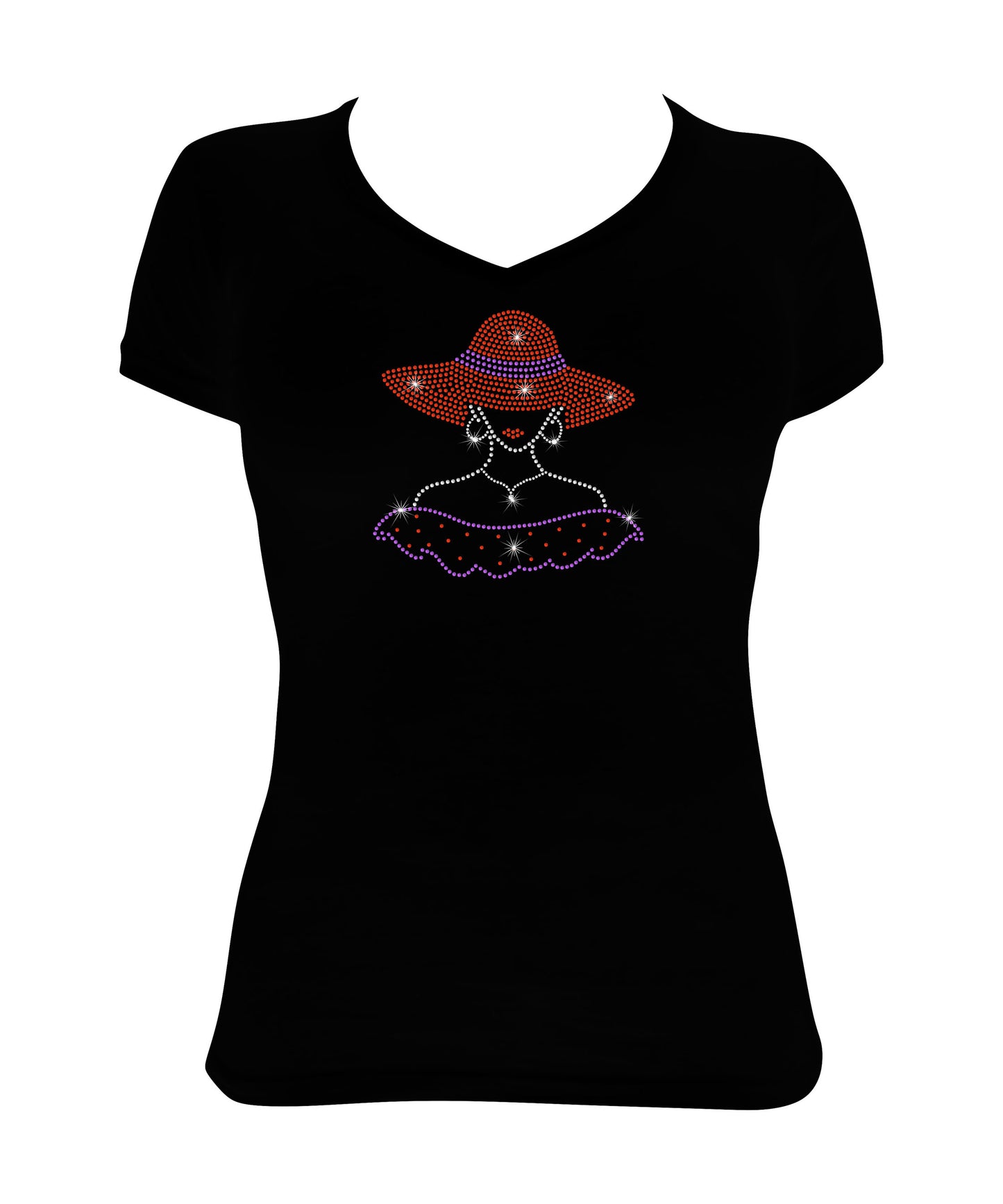 Red Hat Lady with Purple Accents