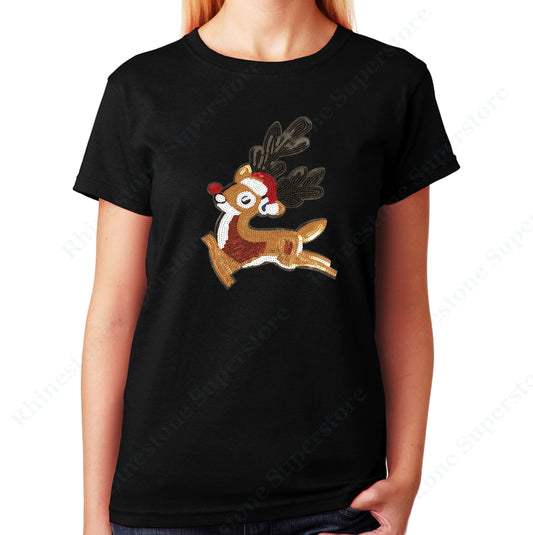 Unisex T-Shirt with Rudolph The Red Nose Reindeer in Sequence