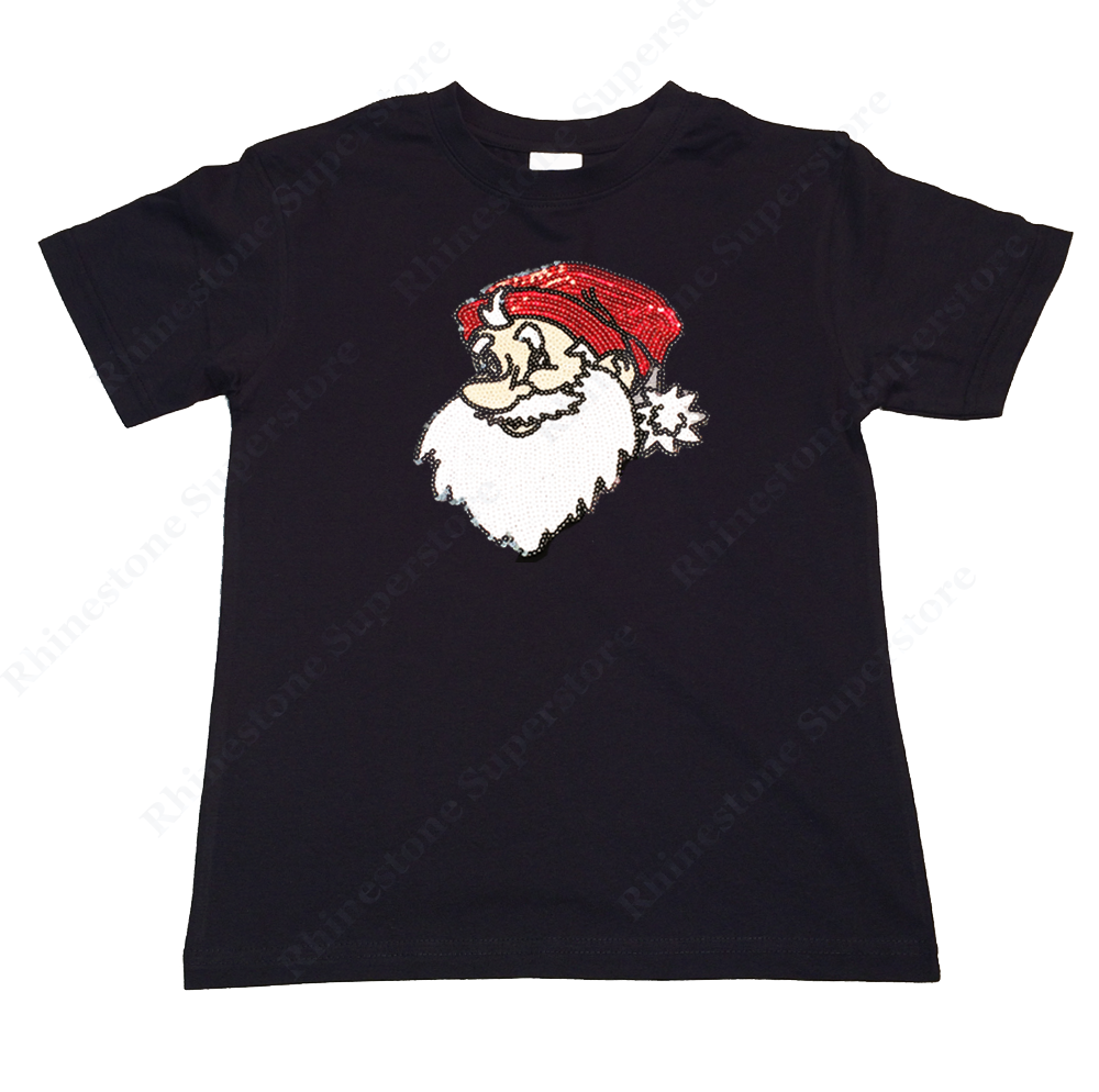 Girls Sequence T-Shirt " Santa " Size 3 to 14 Available