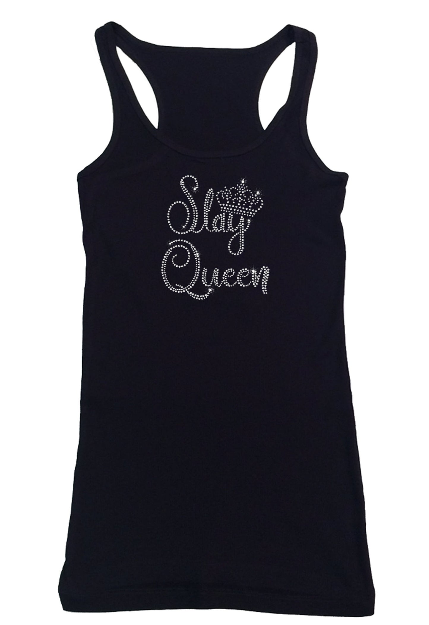 Womens T-shirt with Slay Queen  in Rhinestones