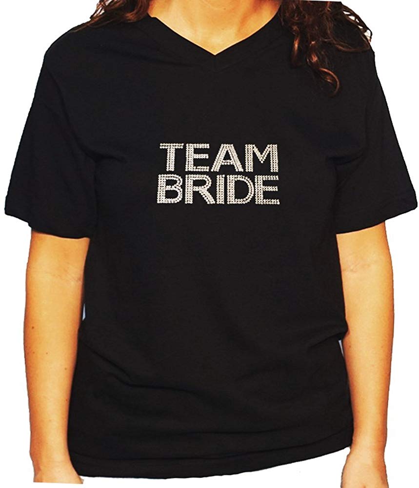 Women's / Unisex T-Shirt with Team Bride in Spangles