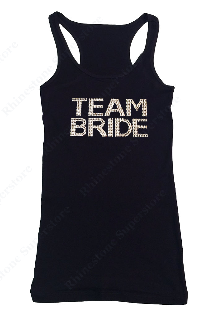 Womens T-shirt with Team Bride in Spangles