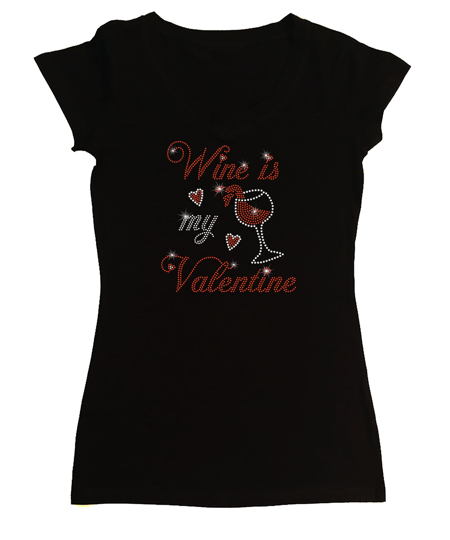 Wine is My Valentine - with Wine Glass and Hearts